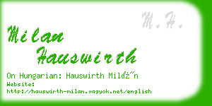 milan hauswirth business card